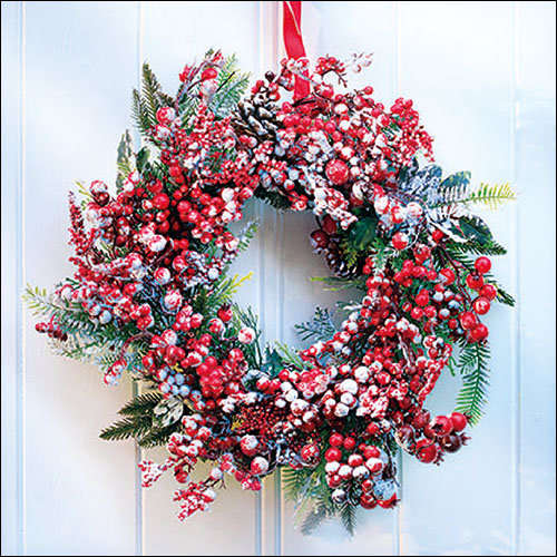 Weihnachten – Servietten Lunch – Napkin Lunch – Format: 33 x 33 cm – 3-lagig – 20 Servietten pro Packung – Frozen Wreath FSC Mix