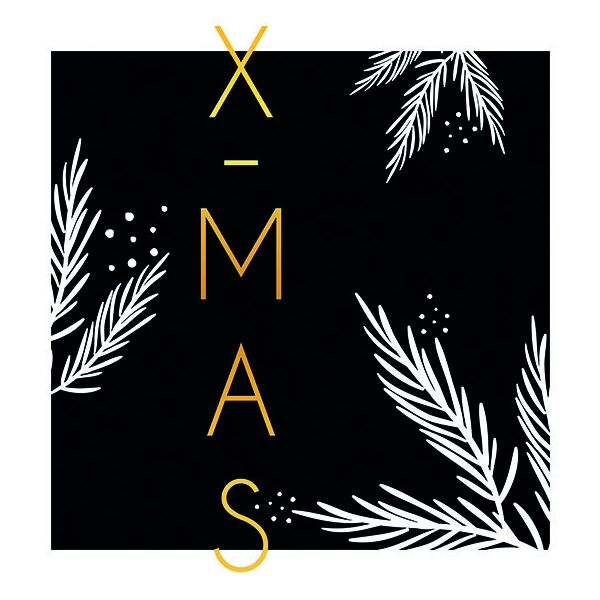Weihnachten X-Mas Black Servietten 33 x 33 cm 20 Servietten 3-lagige Servietten Weihnachten schwarz