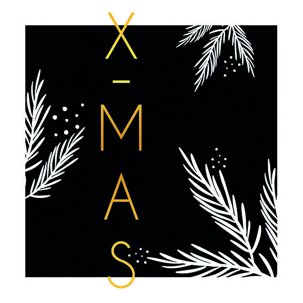 Weihnachten X-Mas Black Servietten 33 x 33 cm 20 Servietten 3-lagige Servietten Weihnachten schwarz