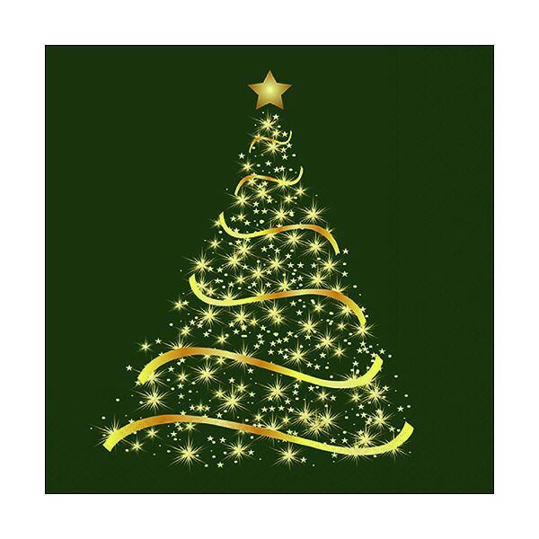 Weihnachten Servietten Lunch Napkin Lunch Format: 33 x 33 cm 3-lagig 20 Servietten Shining Tree Green