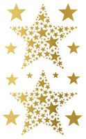 Sticker - 7,8x12,5 cm - Weihnachten - Sterne gold