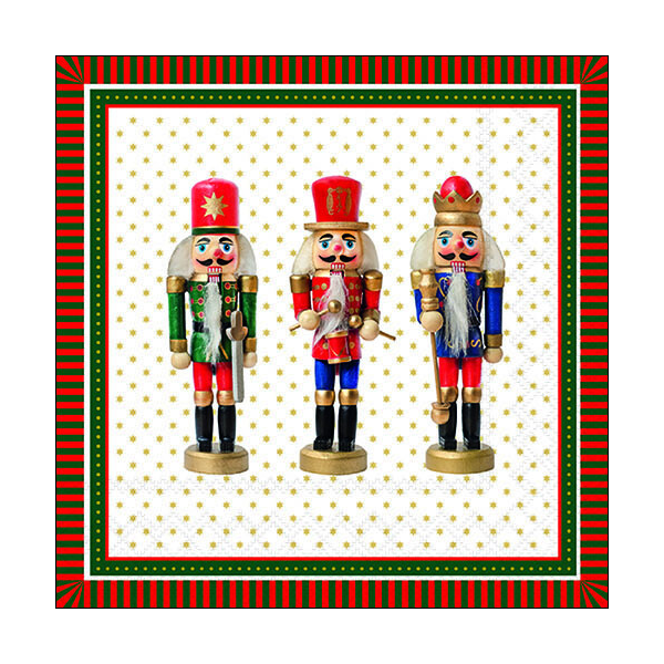 A Weihnachten Servietten Lunch Napkin Lunch Format: 33 x 33 cm 3-lagig 20 Servietten Three Nutcrackers