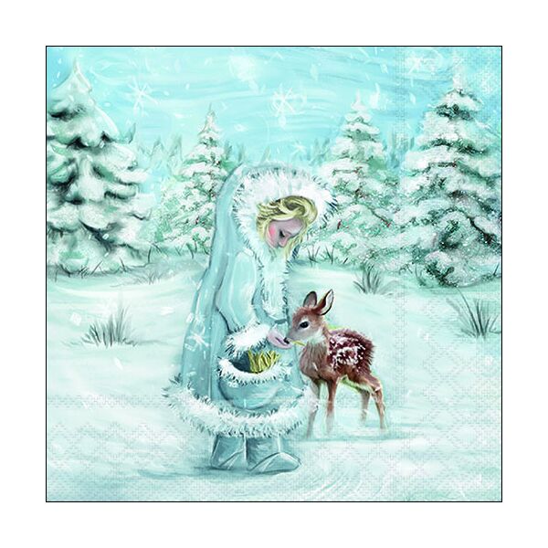 A Weihnachten Servietten Lunch Napkin Lunch Format: 33 x 33 cm 3-lagig 20 Servietten Feeding Deer