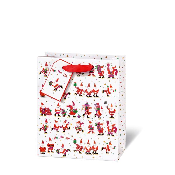 Tasche Santas Turnowsky Buchformat A5 medium Weihnachten Geschenktüte