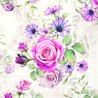Servietten Lunch rosa Rosen Madeline 33x33cm 20 Servietten