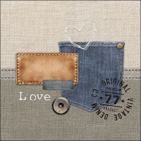 Servietten Lunch Denim Tasche Original Denim Love 33x33cm...