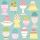 Servietten Lunch 33 x 33 cm 3-lagig 20 Servietten Eggs In Cups Aqua Eier im Eierbecher blau