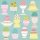 Servietten Lunch – Napkin Lunch – Format: 33 x 33 cm – 3-lagig – 20 Servietten pro Packung - Eggs In Cups Aqua – Eier im Eierbecher blau - Ambiente
