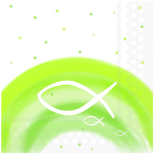 Kommunion Servietten Lunch Napkin Lunch Format: 33 x 33 cm 3-lagig 20 Servietten Rainbow Green grüner Regenbogen