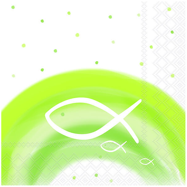Kommunion Servietten Lunch Napkin Lunch Format: 33 x 33 cm 3-lagig 20 Servietten Rainbow Green grüner Regenbogen