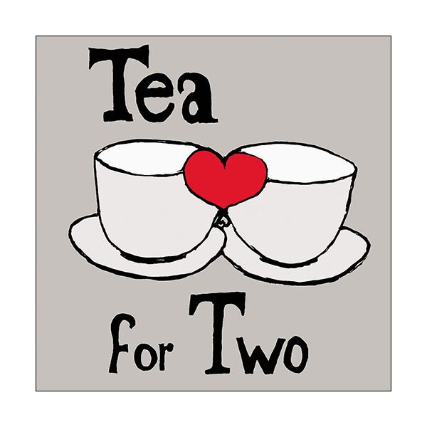 Servietten Lunch zwei Tassen grau Herz Tea for Two Stone