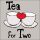Servietten Lunch zwei Tassen grau Herz Tea for Two Stone
