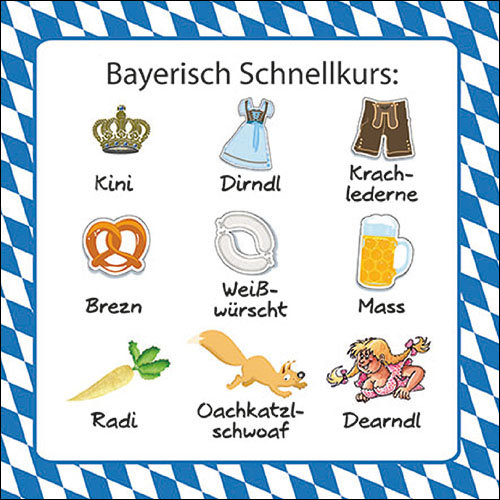 Servietten Lunch – Napkin Lunch – Format: 33 x 33 cm – 3-lagig – 20 Servietten pro Packung - Bayerisch Schnellkurs