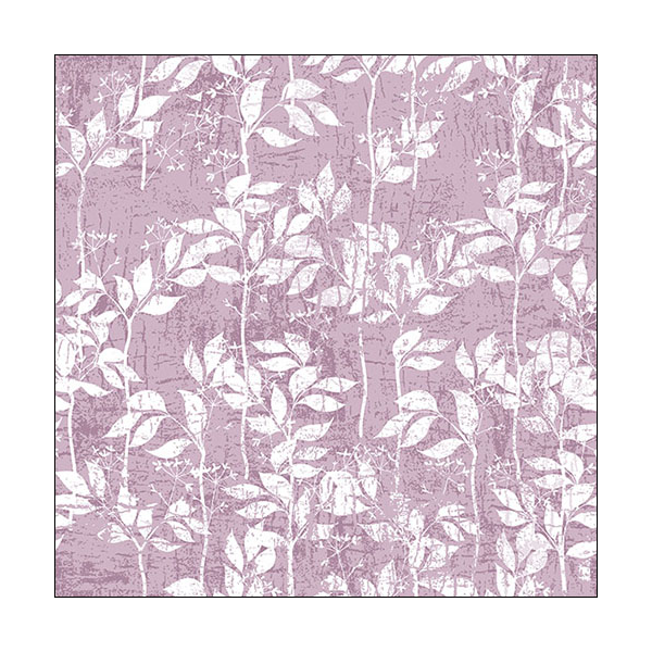 Servietten Lunch Blätter und Blüten lila weiß Leaves Pattern Lilac