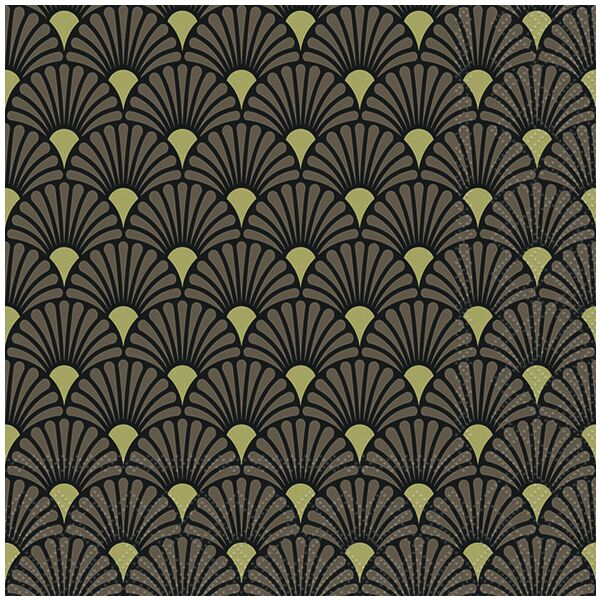A Servietten Format: 33 x 33 cm 3-lagig 20 Servietten Art Deco black gold Deco schwarz gold