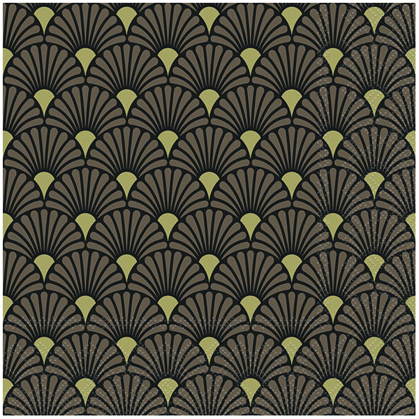 A Servietten Format: 33 x 33 cm 3-lagig 20 Servietten Art Deco black gold Deco schwarz gold