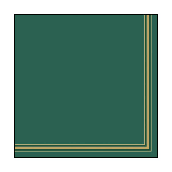 A Servietten Lunch Napkin Lunch Format: 33 x 33 cm 3-lagig 20 Servietten Lea Green grün mit Goldrand