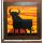 Kachelbild mit Rahmen - 2x2 Kacheln im Format 15x15cm - Gesamtgröße mit Rahmen 37,5 x 37,5 cm - Dekor: Stier