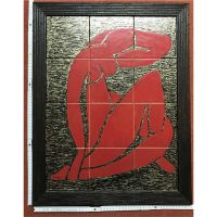 Kachelbild mit Goldlegierung und edlem Rahmen - 3x4...