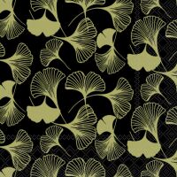Servietten 33 x 33 cm 3-lagig 20 Servietten Gingko black...