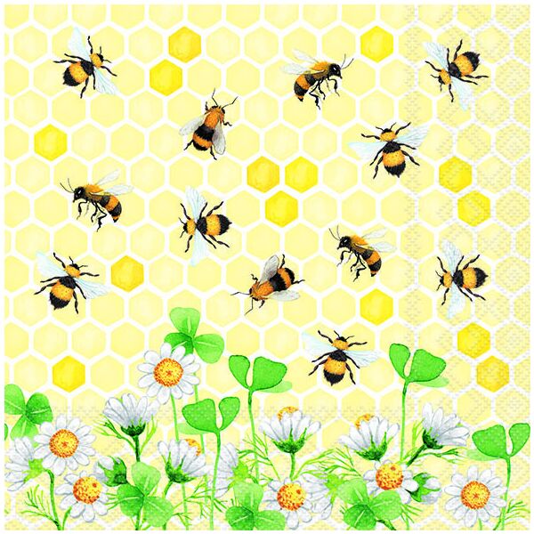 Servietten Lunch Bienen im Klee Bees Joy 33x33cm 20 Servietten