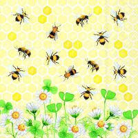 Servietten Lunch Bienen im Klee Bees Joy 33x33cm 20...