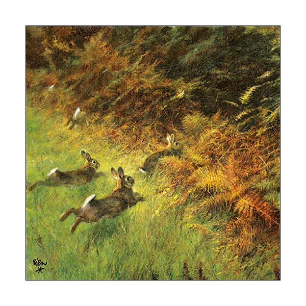 Servietten Lunch hüpfende Hasen Natur Running Rabbits