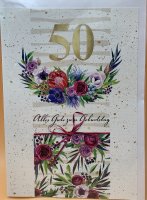 Zum 50. Geburtstag - Glückwunschkarte im DIN...