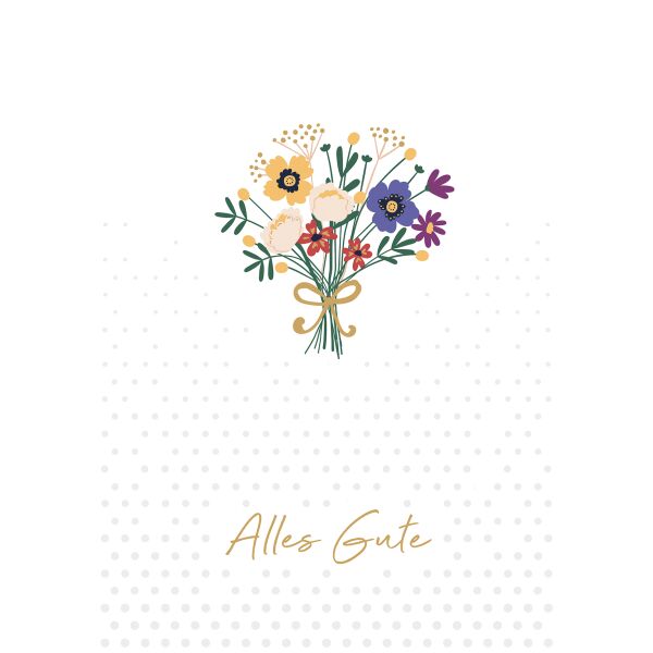 Alles Gute große A4 XXL Grußkarte mit Umschlag Blumen Allgemeine Wünsche