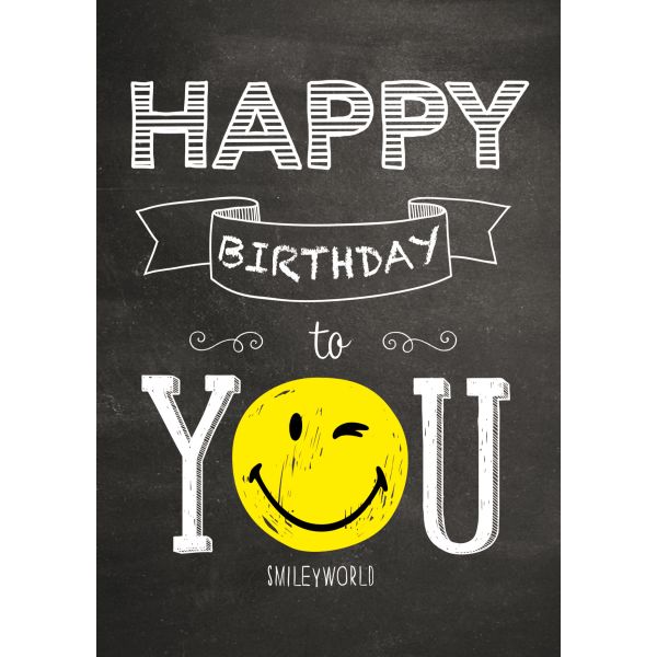 A Geburtstag A4-Doppelkarte Glückwunschkarte mit Briefumschlag Smile Happy Birthday