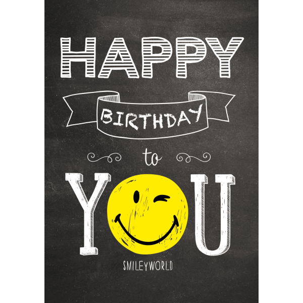 A Geburtstag A4-Doppelkarte Glückwunschkarte mit Briefumschlag Smile Happy Birthday