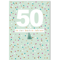 50. Geburtstag DIN A4 Glückwunschkarte mit...