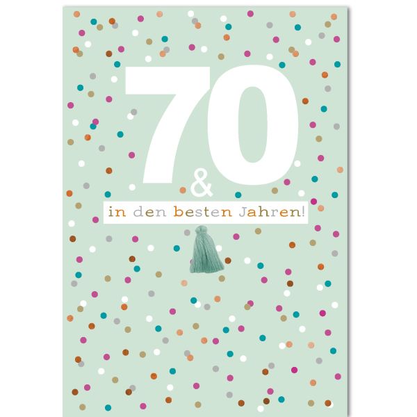A 52GD1970 DIN A4-Karte Große Karte XXL-Karte A4 Grußkarte mit Umschlag Glückwunschkarte mit Umschlag Zahlengeburtstag 70 und in den besten Jahren