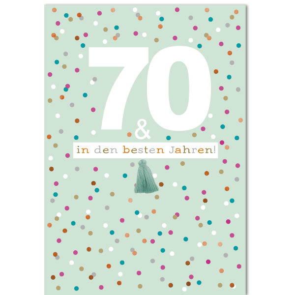 A 52GD1970 DIN A4-Karte Große Karte XXL-Karte A4 Grußkarte mit Umschlag Glückwunschkarte mit Umschlag Zahlengeburtstag 70 und in den besten Jahren