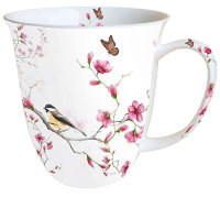 Mug 0.4 L Bird & Blossom White - Ambiente Becher -...
