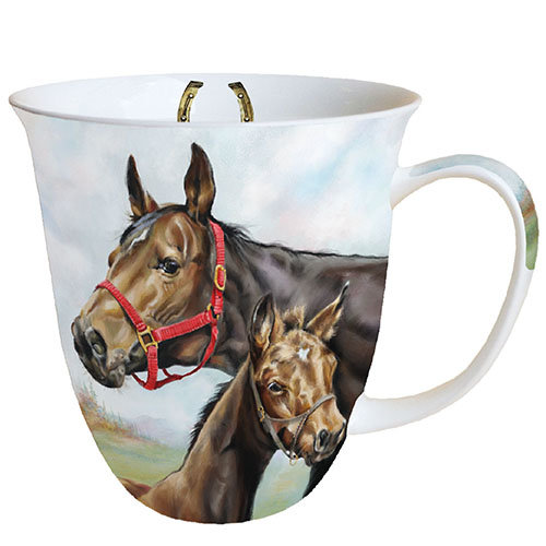 Mug 0.4 L Horse Love - Ambiente Becher - Fine Bone China - Höhe: 10,5 cm - Durchmesser 10 cm