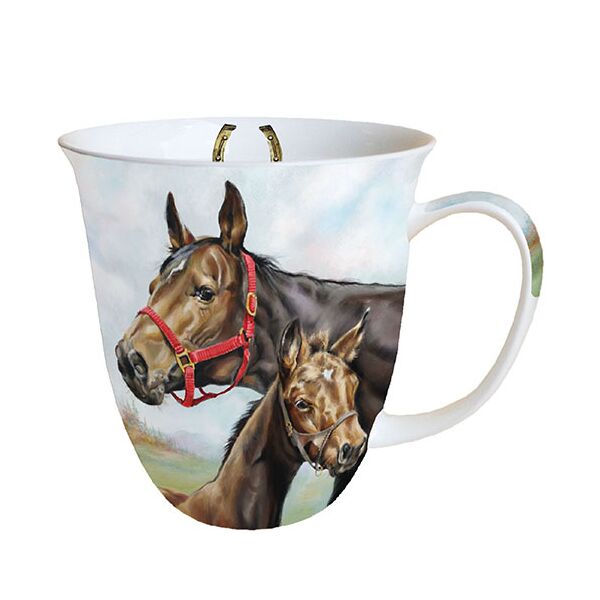 Mug 0.4 L Horse Love Becher Fine Bone China Höhe: 10,5 cm Durchmesser 10 cm