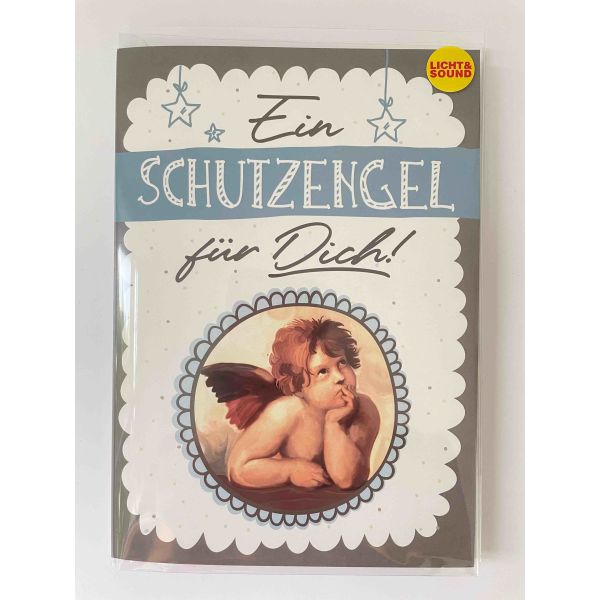 Allgemeine Wünsche - Flashlight - Soundkarte und Lichtkarte im Format 14,8 x 21,0 cm - "Ein Schutzengel für Dich! "