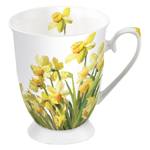 A - Becher – Mug – Format: Ø 7,5 cm x 10 cm – 0,25l  – 1 Becher pro Packung - Golden Daffodils – Garten Narzisse