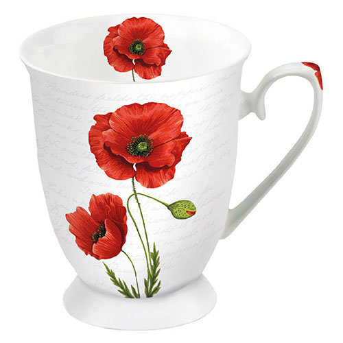 Becher – Mug – Format: Ø 7,5 cm x 10 cm – 0,25l  – 1 Becher pro Packung - Proud Poppy – stolzer Klatschmohn