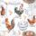 Cocktail Servietten 25 x 25 cm 3-lagig 20 Servietten Chicken Farm FSC Mix Hühnerfarm