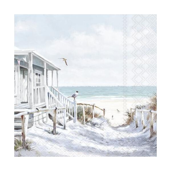A Cocktail Servietten 25 x 25 cm 3-lagig 20 Servietten Beach Cabin FSC Mix Strand Hütte
