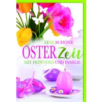A Ostern Karte mit Umschlag rosa Kerze
