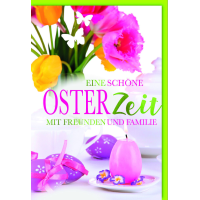 A Ostern Karte mit Umschlag rosa Kerze