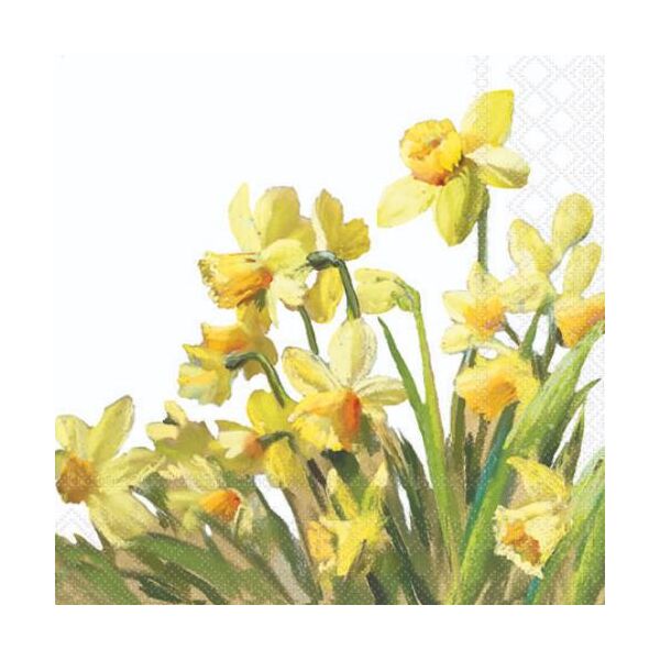 Cocktail Servietten 25 x 25 cm 3-lagig 20 Servietten Golden Daffodils FSC Mix goldene Narzissen
