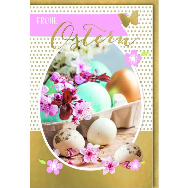 A Ostern Karte mit Umschlag Bildausschnitt in Ei-Form