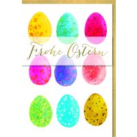 A Ostern Karte mit Umschlag Ostereier in Pastell