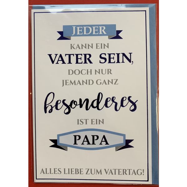 Vatertag  Karte mit Umschlag Jeder kann Vater sein