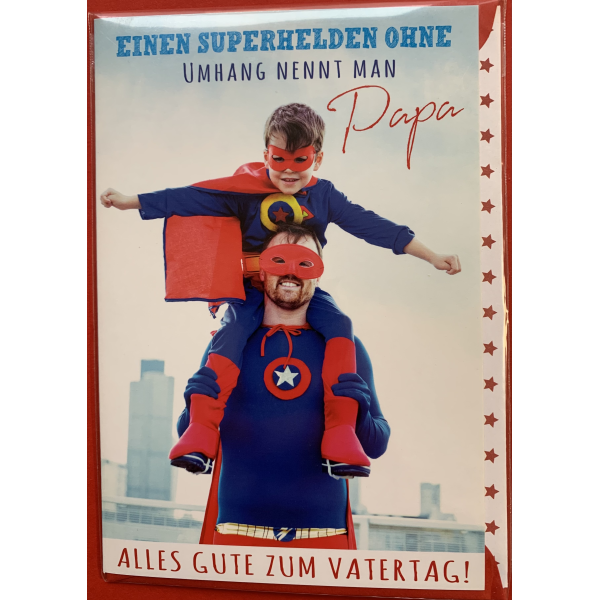 Vatertag Karte mit Umschlag Superheld ohne Umhang