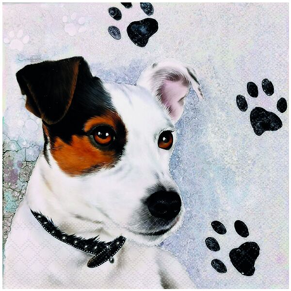 Servietten Lunch Jack Russel Hund Pfoten 33x33cm 20 Servietten